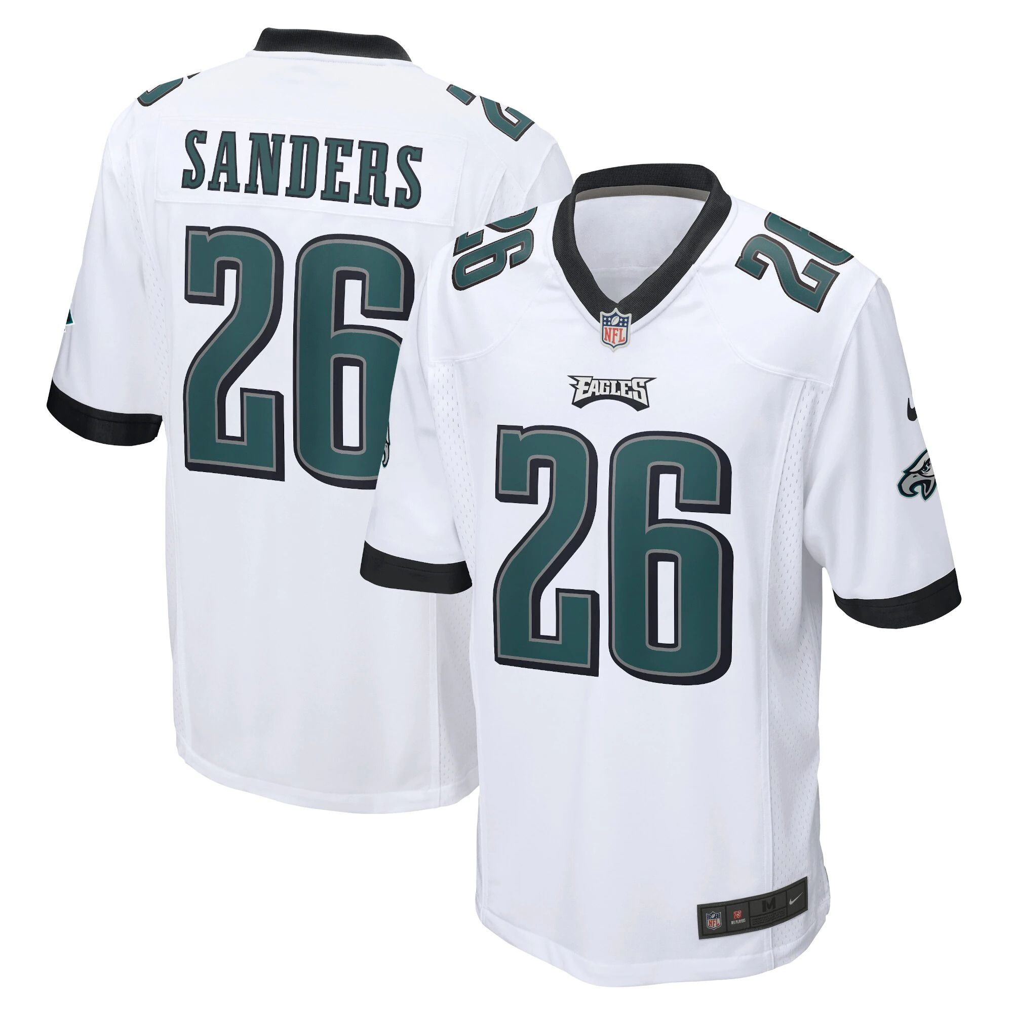 Men Philadelphia Eagles 26 Miles Sanders Nike White Game NFL Jersey